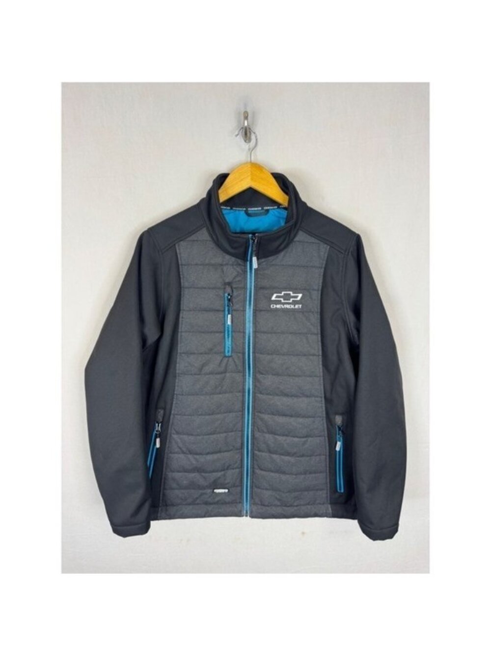 Choko Authentics Chevrolet Equalizer Jacket Womens XL Black Grey Blue Softshell